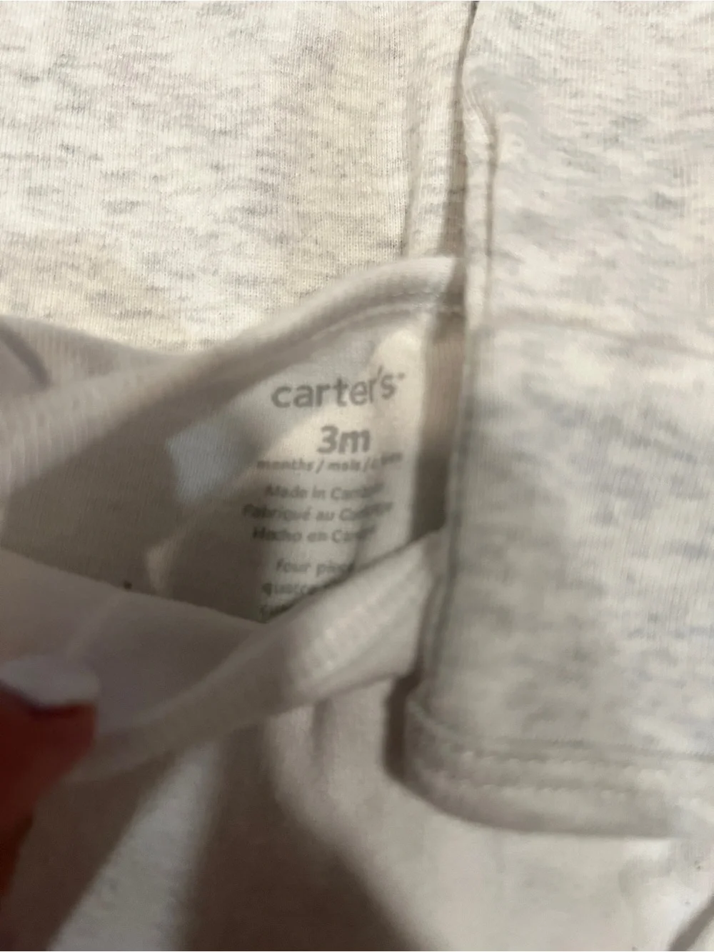 Carter’s 3M Long Sleeve Bodysuit Bundle | Airplane & Solid White Onesies